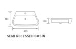 Fiorlu 495x415mm 1TH Semi Recessed Basin