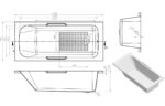 Foscari Gripped SUPERCAST 1700x700x550mm 0TH Bath w/Legs