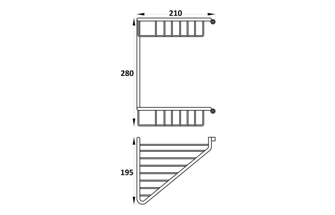 Fornix 1-Tier Corner Shower Caddy - Chrome