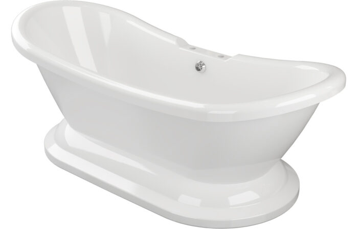 Galeno Free Standing 1760x700x720mm 2TH Bath w/Base - White