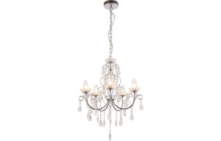 Lirano 5 Arm Chandelier Ceiling Light - Chrome