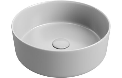 Ravel 355mm Ceramic Round Washbowl & Waste - Matt Light Grey