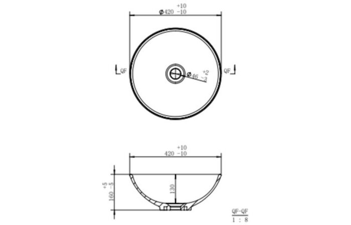 Vesu 410mm Round Washbowl