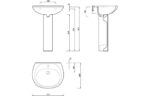 Veneza 573x460mm 1TH Basin & Full Pedestal