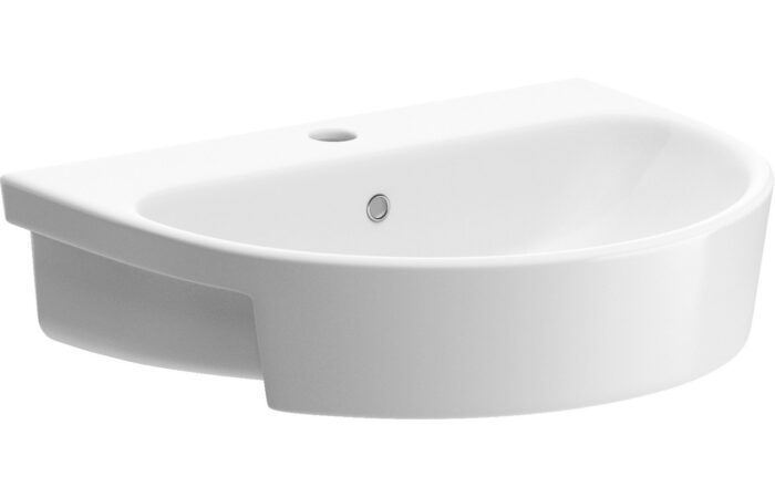Solei 555x435mm 1TH Semi Recessed Basin