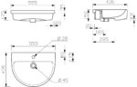 Solei 555x435mm 1TH Semi Recessed Basin