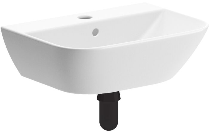 Aranze 450x320mm 1TH Cloakroom Basin & Black Bottle Trap