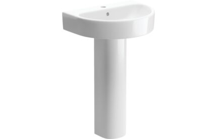 Solei 555x430mm 1TH Basin & Full Pedestal