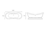 Galeno Free Standing 1760x700x720mm 2TH Bath w/Base - White