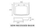 Gonda 495x445mm 2TH Semi Recessed Basin