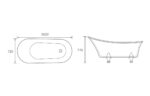 Elato Free Standing 1620x700x770mm 0TH Bath w/Feet