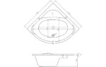 Beeloni Standard 1350x1350x620mm 0TH Corner Bath w/Legs