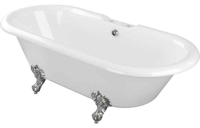 Yaleno Free Standing 1690x740x620mm 2TH Bath w/Feet - Black