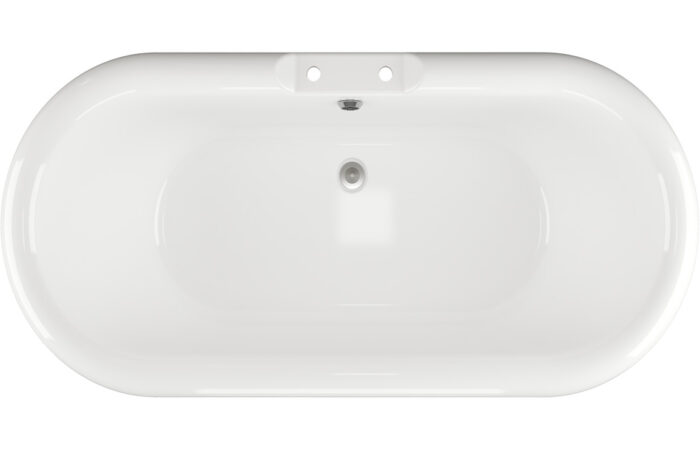Yaleno Free Standing 1690x740x620mm 2TH Bath w/Feet - Black