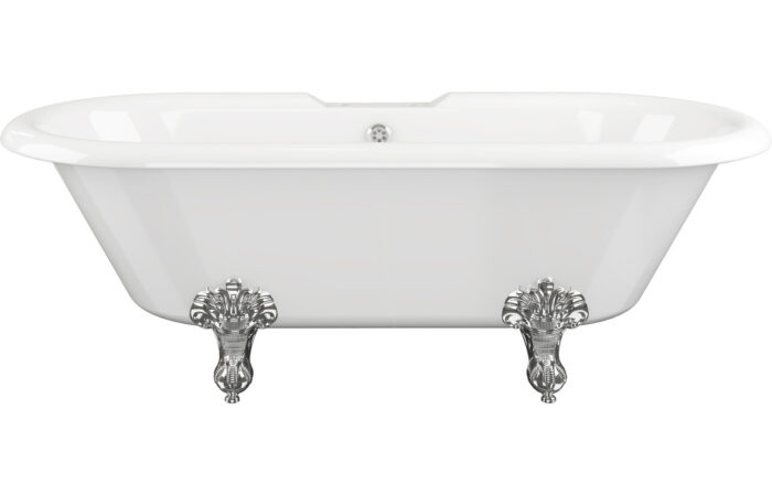 Yaleno Free Standing 1690x740x620mm 2TH Bath w/Feet - White