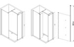 Icantra 900mm Wetroom Panel & Floor-to-Ceiling Pole - 8mm Glass - Chrome