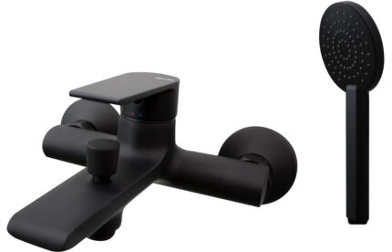 Vento Timea Wall Mounted Bath/Shower Mixer - Matt Black