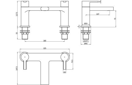 Lago Bath Filler - Brushed Brass