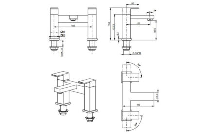 Vento Lys Deck Mounted Bath Filler - Chrome