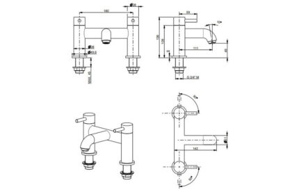 Vento Maira Deck Mounted Bath Filler - Chrome