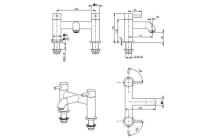 Vento Maira Deck Mounted Bath Filler - Chrome