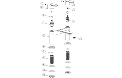 Fiera Bath Filler - Chrome