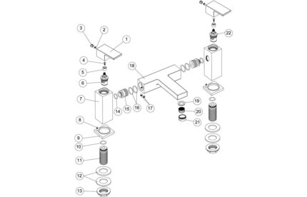 Puro Bath Filler - Chrome