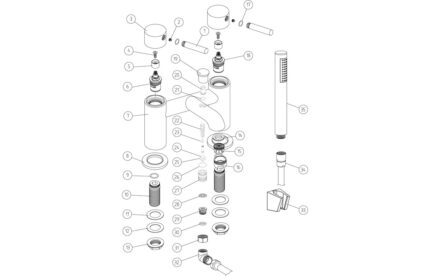 Stella Bath/Shower Mixer & Bracket - Brushed Brass