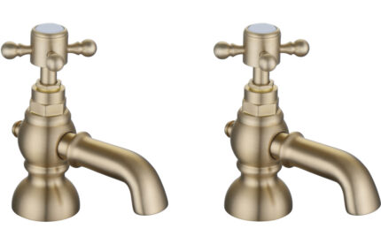 Brio Bath Pillar Taps - Brushed Brass