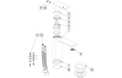 Zolara Basin Mixer & Waste - Chrome