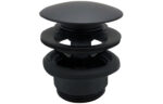 Vento Unslotted Push Button Waste - Matt Black