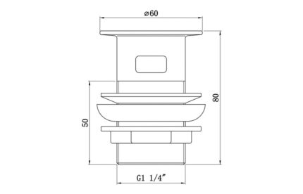 Slotted Flip Plug Basin Waste - Chrome