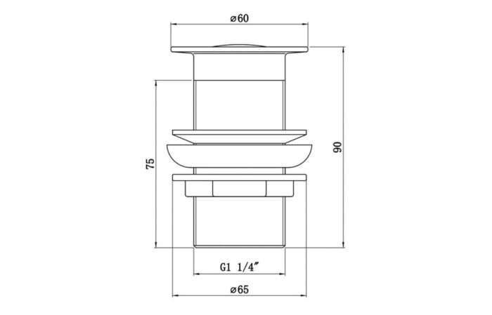 Unslotted Round Basin Waste - Chrome