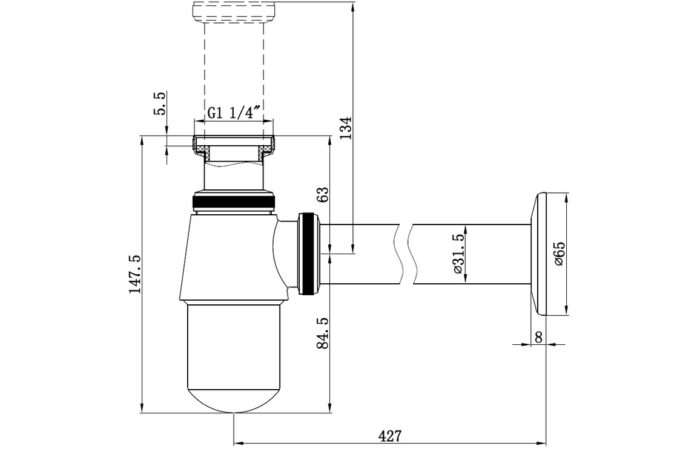 Bottle Trap - Brushed Brass