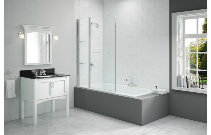AquaNest 1150x1500mm 2-Panel Curved Bath Screen AquaNest 1150x1500mm 2-Panel Curved Bath Screen