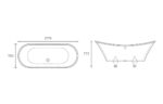 Venoro Free Standing 1760x710x775mm 0TH Bath w/Feet