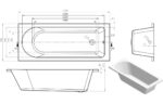 Silvano Round Single End 1500x700x550mm 0TH Bath w/Legs