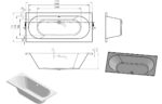Silvano Round Double End 1600x750x550mm 0TH Bath w/Legs