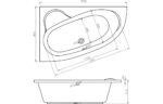 Torello 1500x950x600mm 0TH Offset Corner Bath w/Legs (LH)