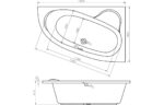 Torello 1500x950x600mm 0TH Offset Corner Bath w/Legs (LH)