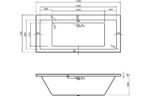 Umberto Square Double End 1700x700x550mm 0TH Bath w/Legs