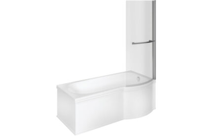 Wesalo P Shape SUPERCAST 1700x850x560mm 0TH Shower Bath Pack (RH)