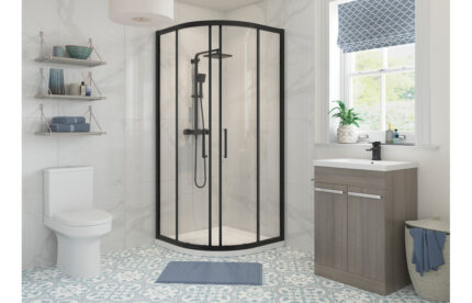 Clariox 900mm 2 Door Quadrant - Black