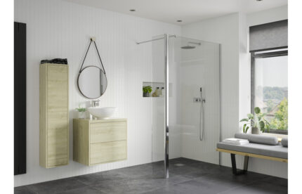 Icantra Optional 330mm Rotatable Wetroom Panel (Retrofit) - 8mm Glass - Chrome