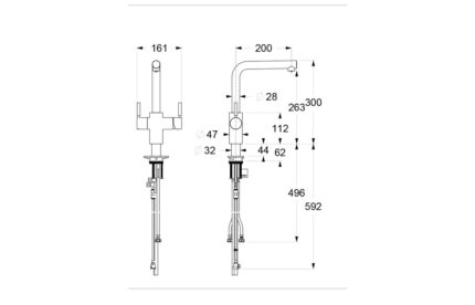 AquaForte 3N1 L Shape Tap Only - Anthracite