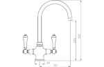 Demora Willow Monobloc Mixer Tap - Antique Brass