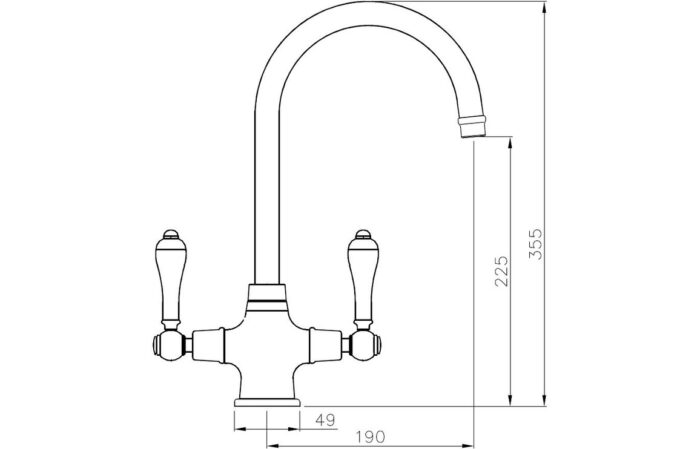 Demora Willow Monobloc Mixer Tap - Antique Brass