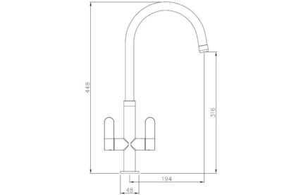 Demora Dritto Ora Monobloc Mixer Tap - Chrome/Black
