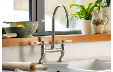 Demora Willow Bridge Mixer Tap - Brushed Nickel