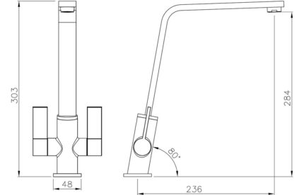 Demora Dritto Rosa Monobloc Mixer Tap - Chrome